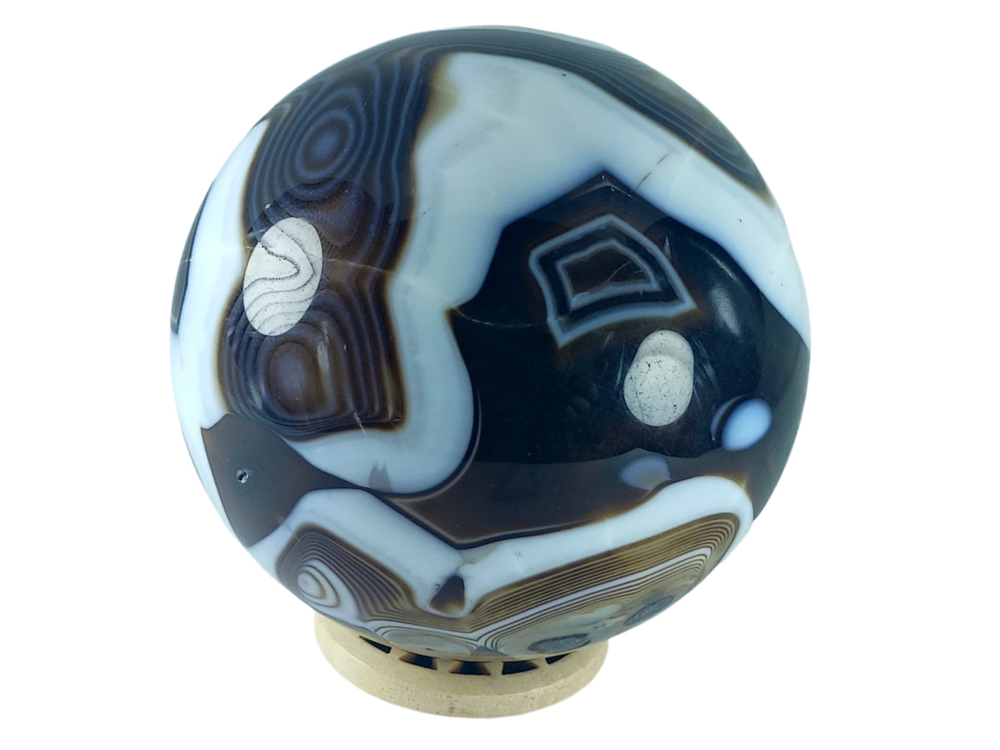 456G Black Sardonyx Crystal Sphere