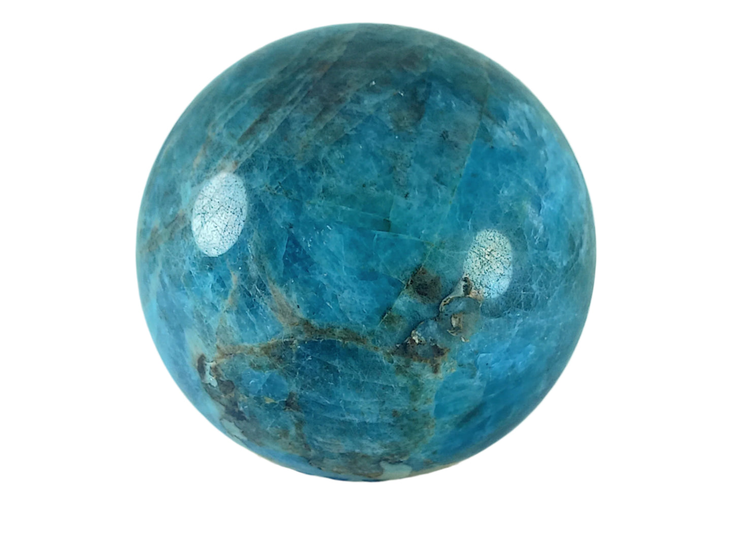 443G Blue Apatite Crystal Sphere