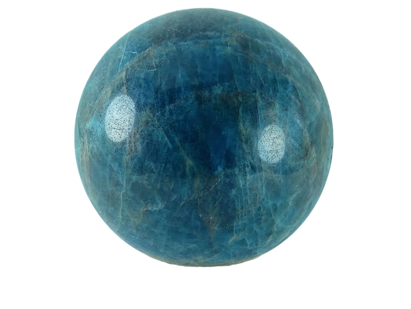 443G Blue Apatite Crystal Sphere