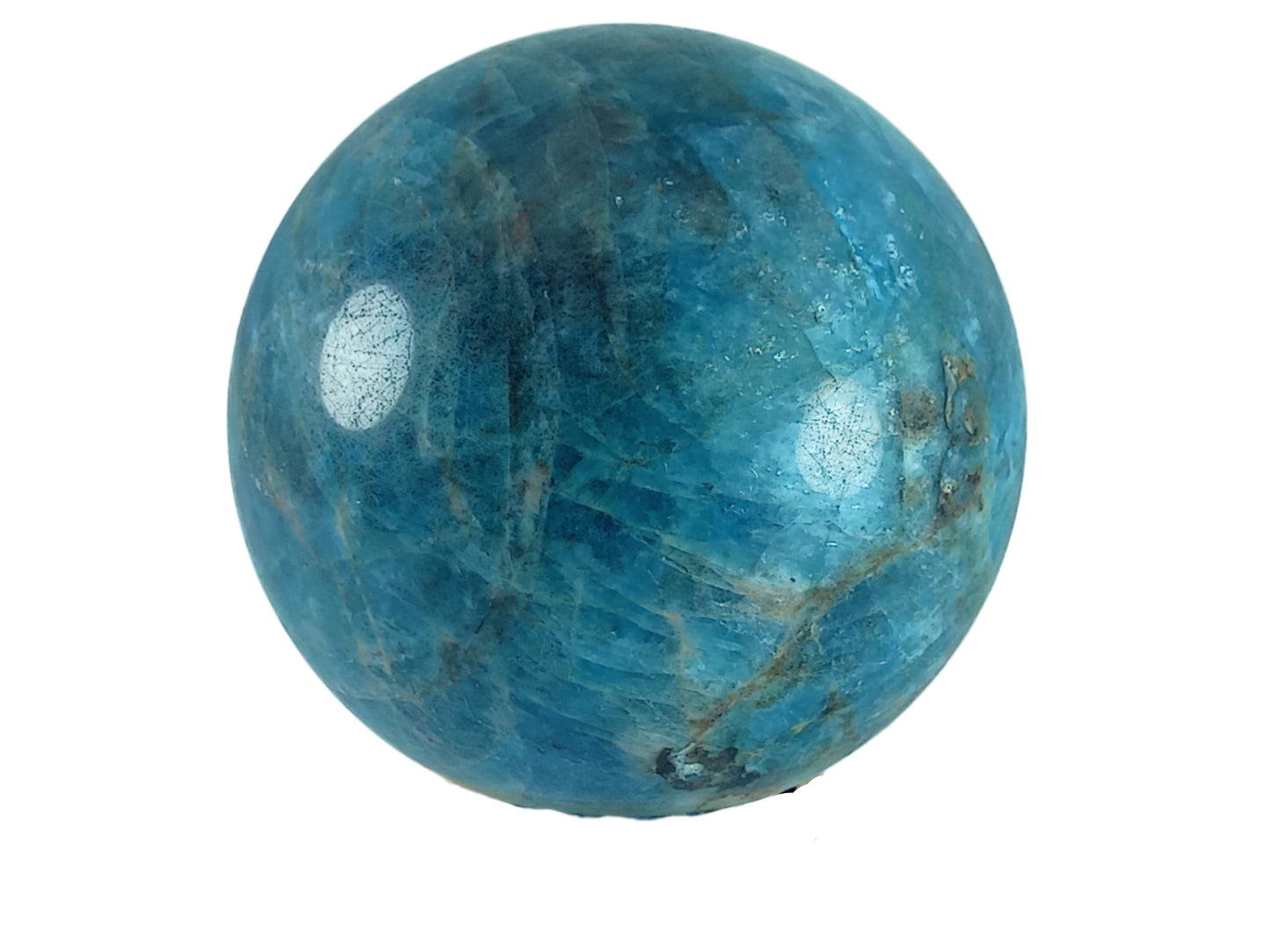 443G Blue Apatite Crystal Sphere