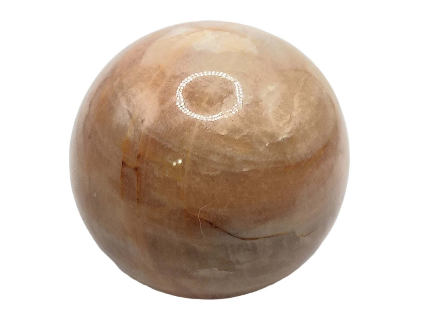 282G Peach Moonstone Crystal Self Standing Sphere