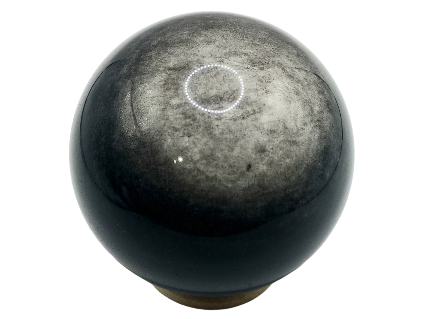 269G Silver Obsidian Crystal Sphere