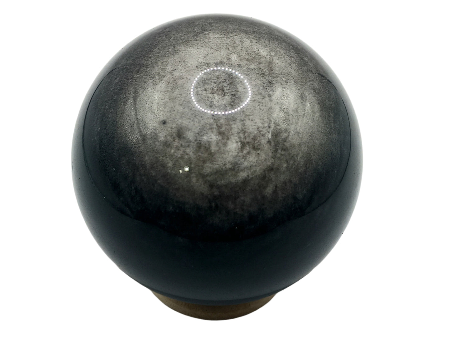 269G Silver Obsidian Crystal Sphere