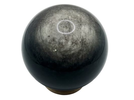 269G Silver Obsidian Crystal Sphere