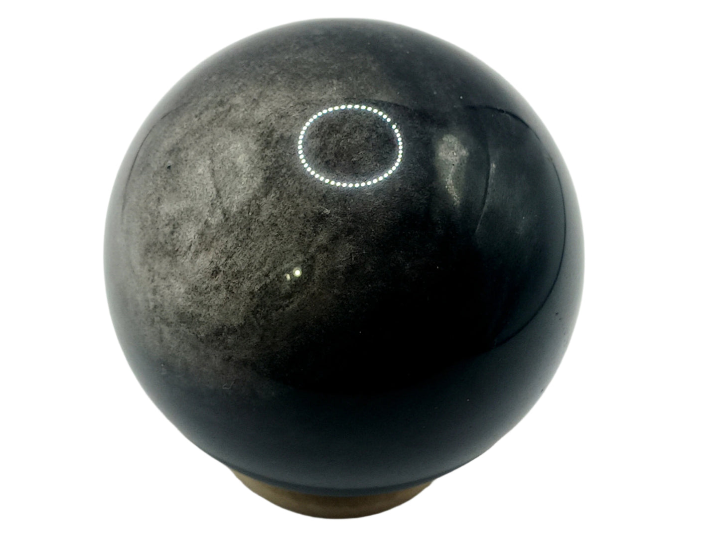 269G Silver Obsidian Crystal Sphere