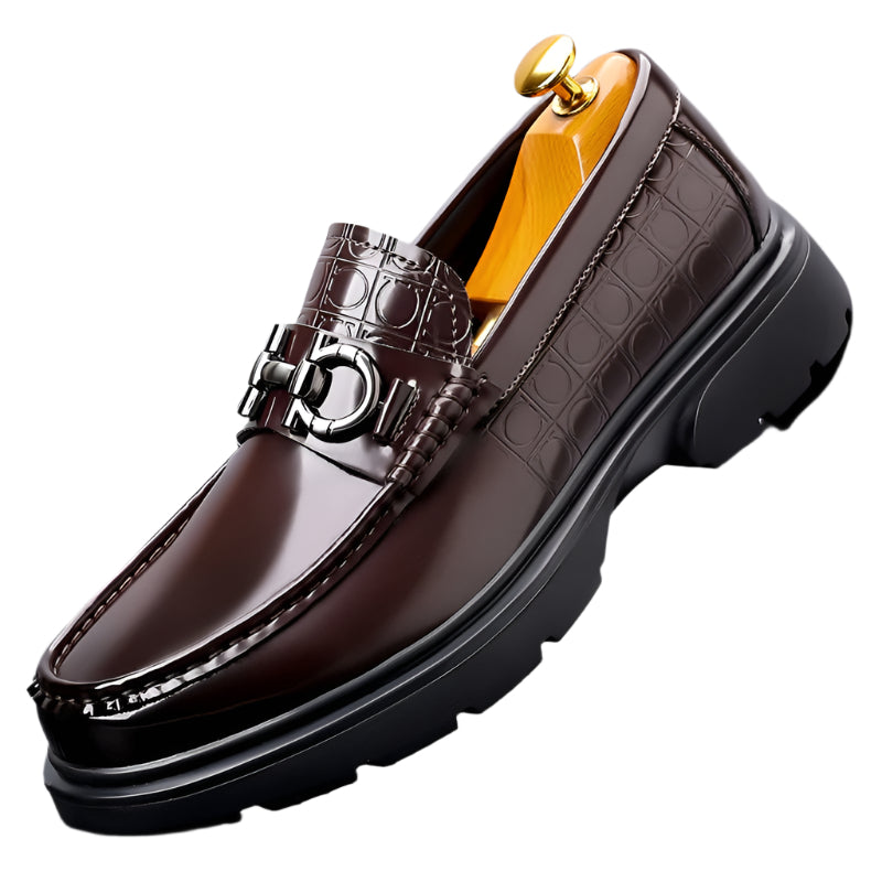 Men's Embellished Cowhide Leather Loafers