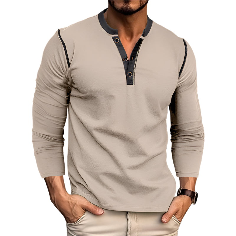Men's Contrast Long Sleeve Shirt