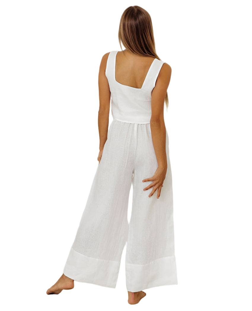 Square Neck Sleeveless Top and Pants Set