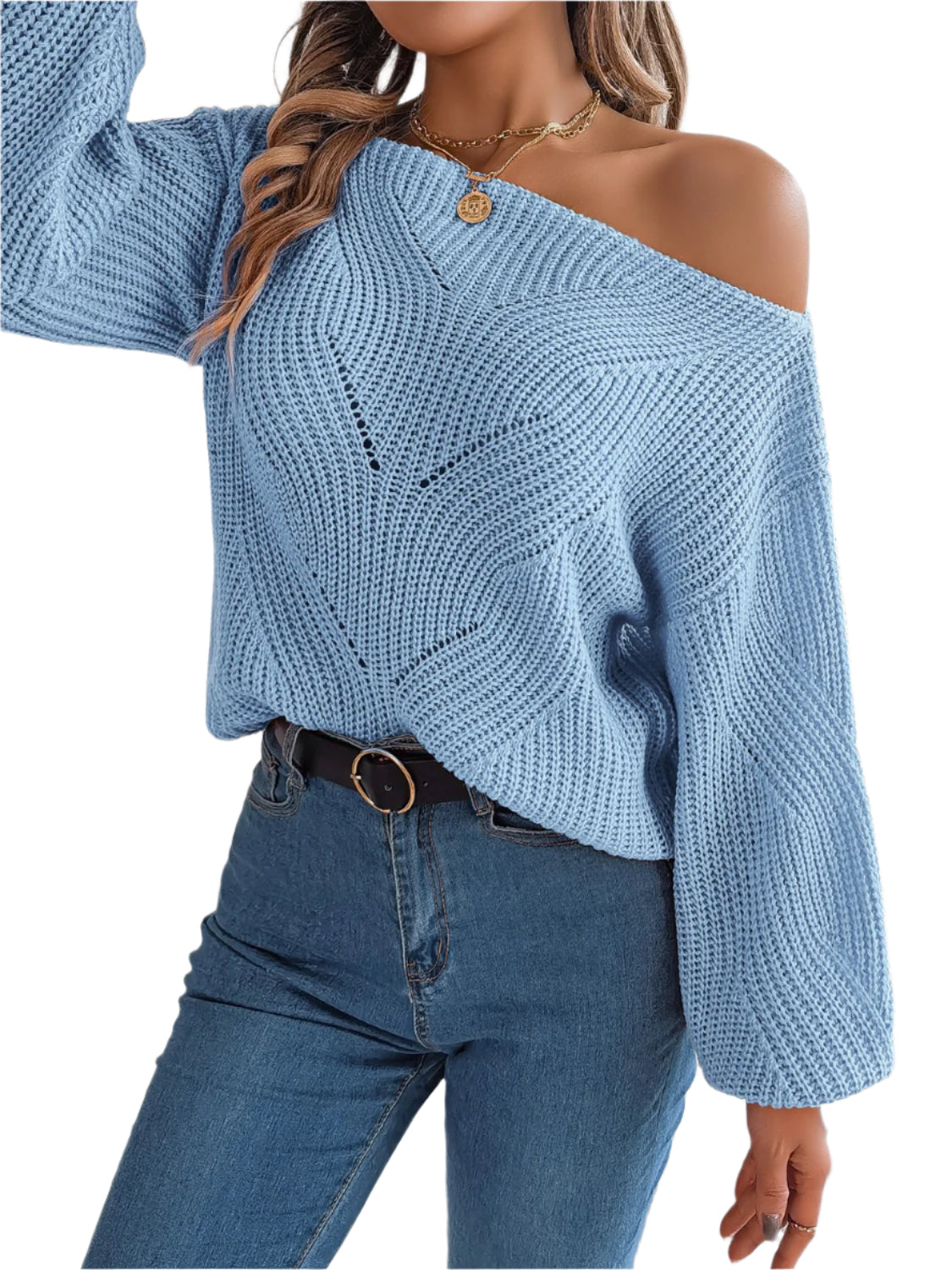 Openwork Long Sleeve Sweater