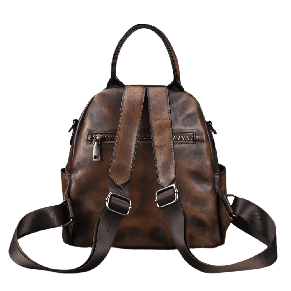 Butterfly and Flowers Cowhide Leather Versatile Handbag