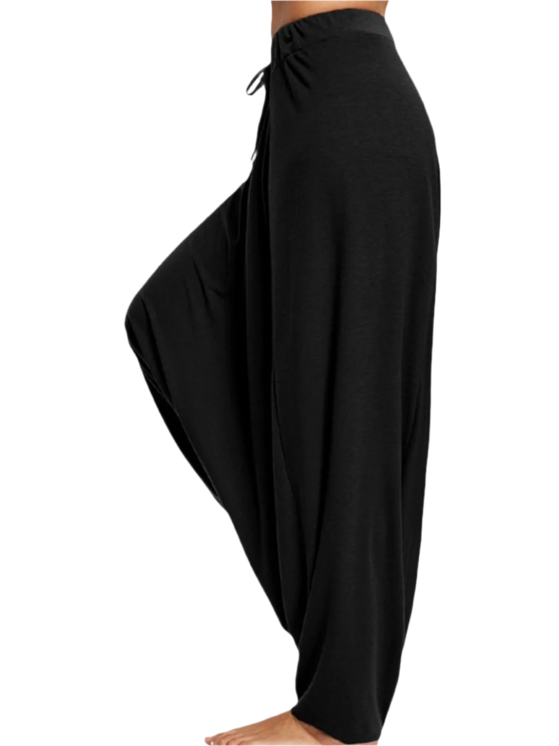Tied Mid Waist Long Harem Pants