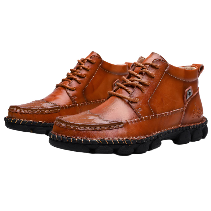 Men's Cowhide Leather Hand Stitched Ankle Boots