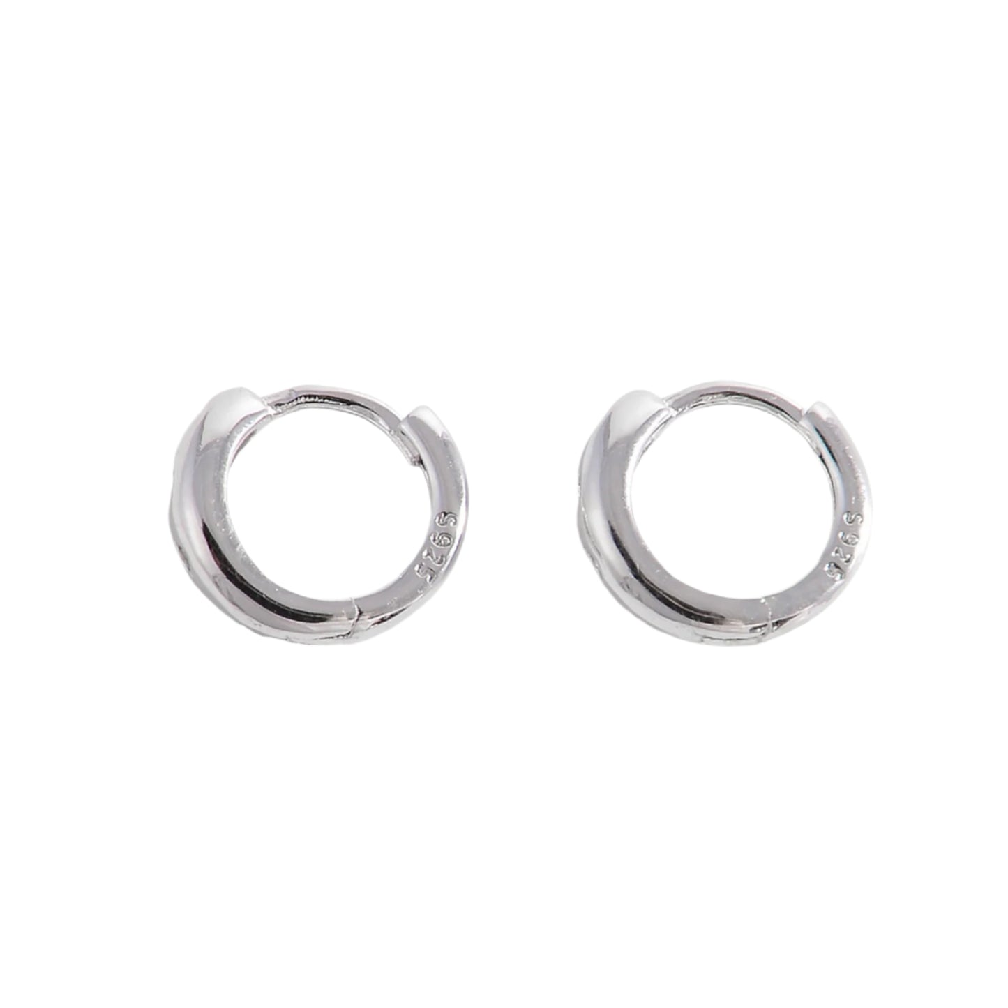 925 Sterling Silver Inlaid Zircon Huggie Earrings