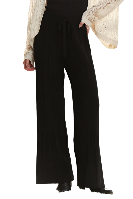 ADORA Tied Wide Leg Knit Pants