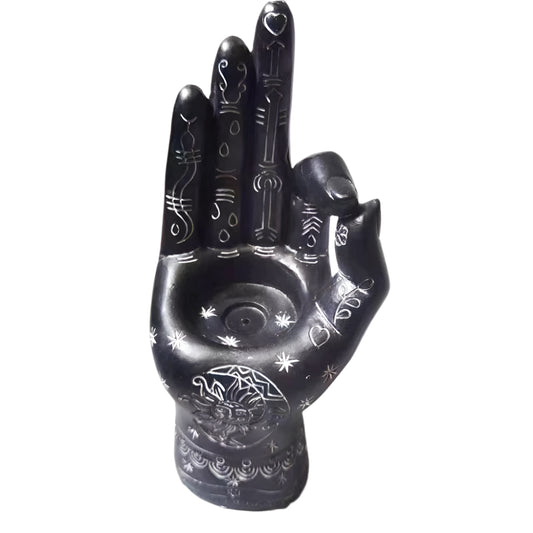Resin Mantric Hamsa Incense Burner Candle Holder