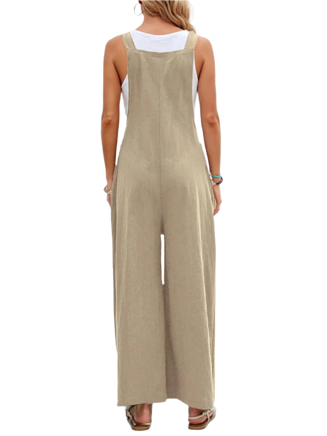 Full Size Square Neck Wide Strap Overalls