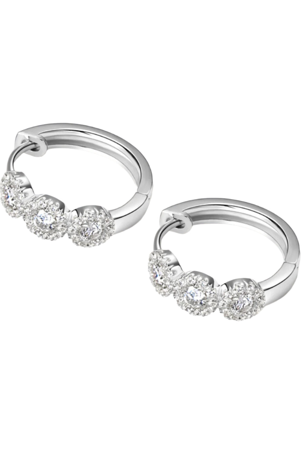 Moissanite 925 Sterling Silver Huggie Earrings