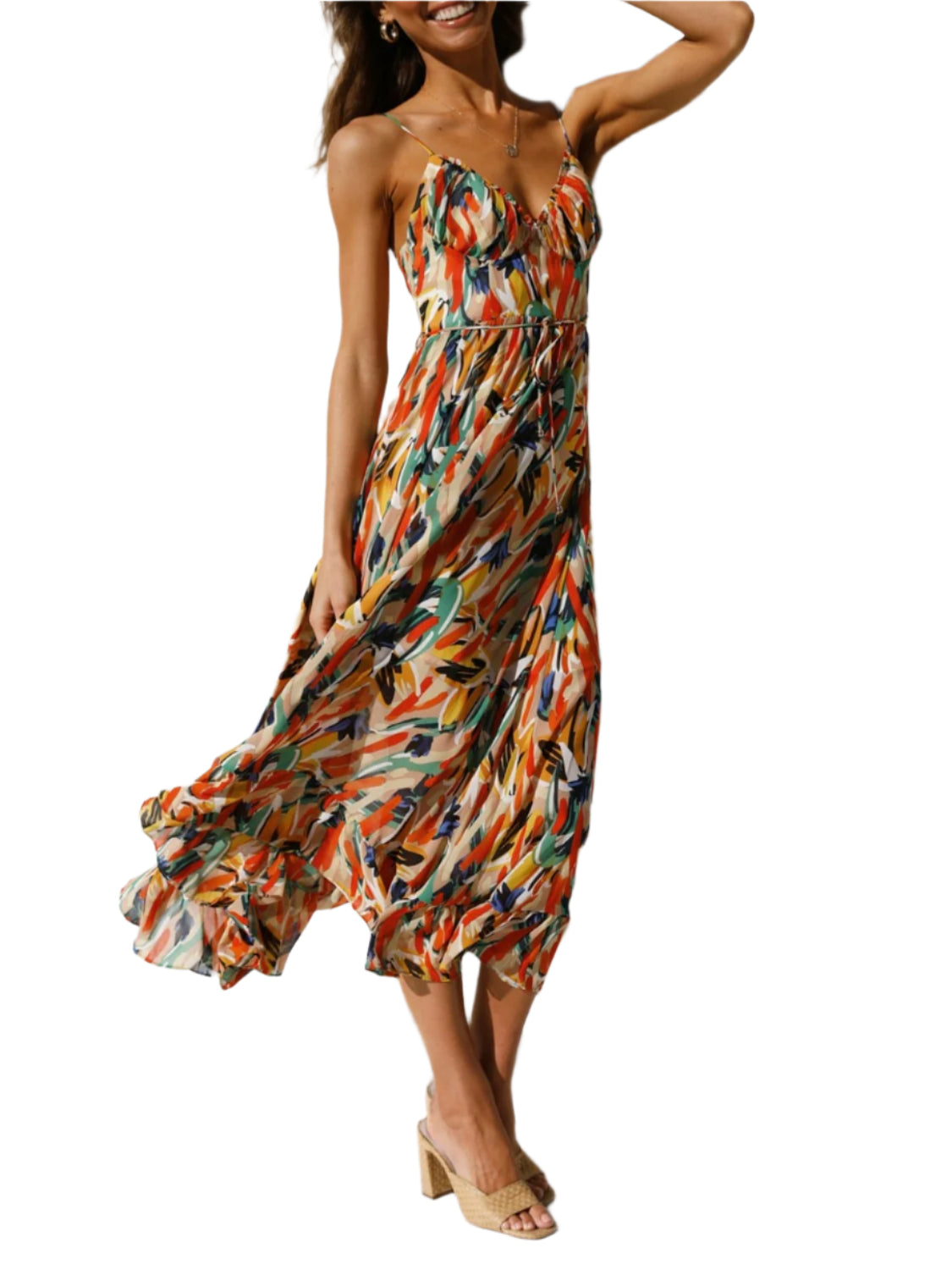 Printed Sleeveless Midi Cami dress