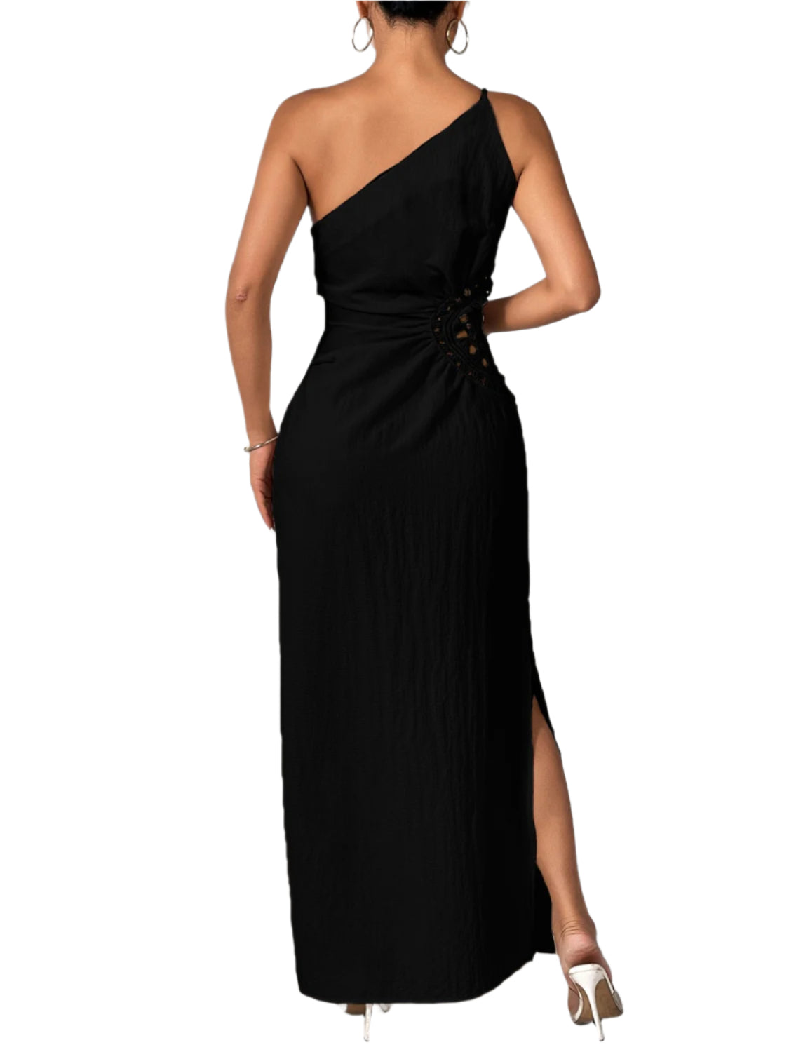 Honey Slit One Shoulder Sleeveless Maxi Dress