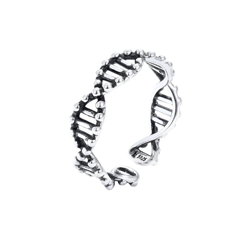 DNA Sterling Silver Adjustable Ring