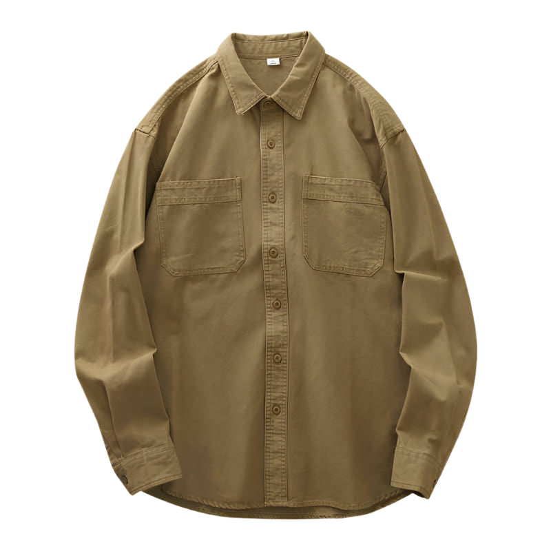 Pure Cotton Button Down Collared Long Sleeve Shirt