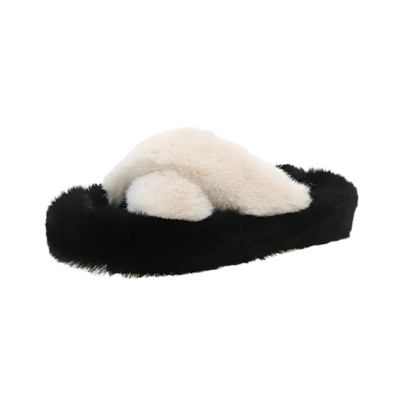 Plush Wedge Slippers