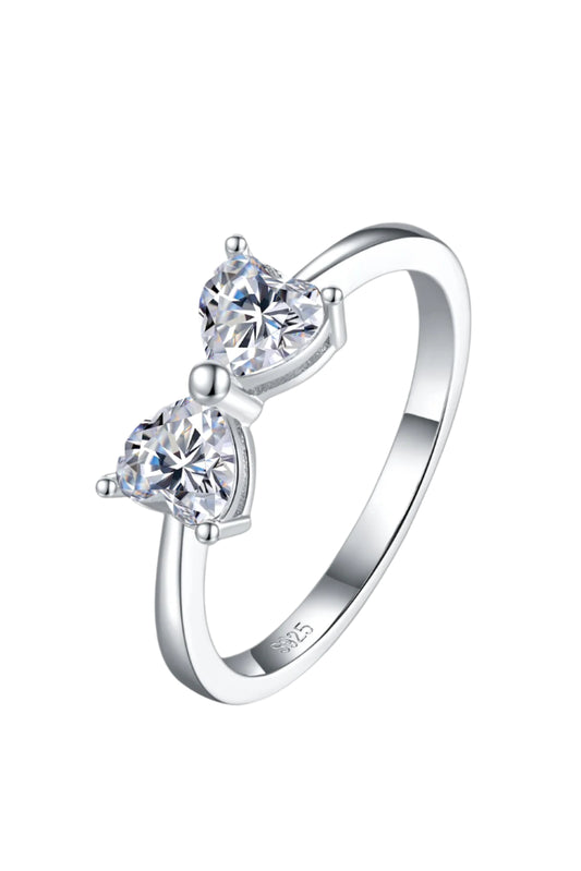 1 Carat Moissanite 925 Sterling Silver Bow Ring