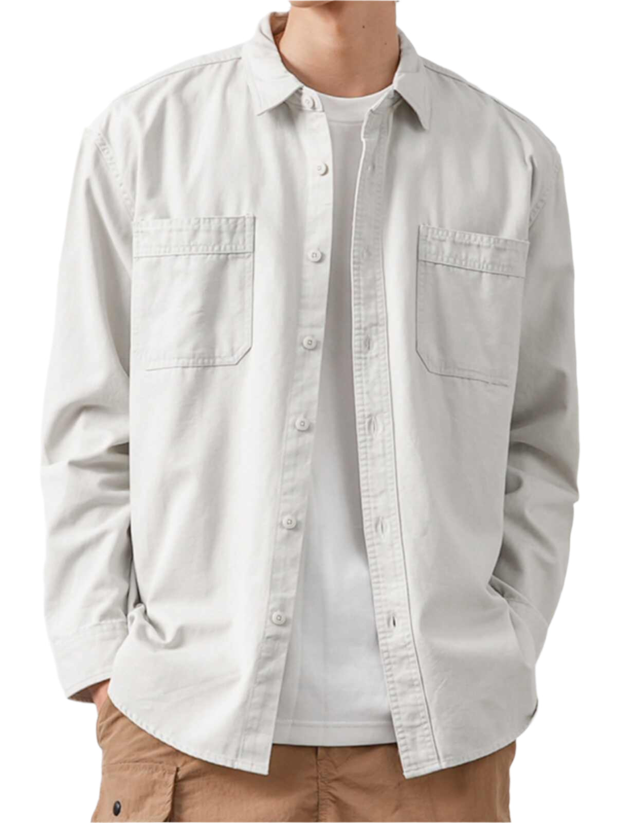 Pure Cotton Button Down Collared Long Sleeve Shirt