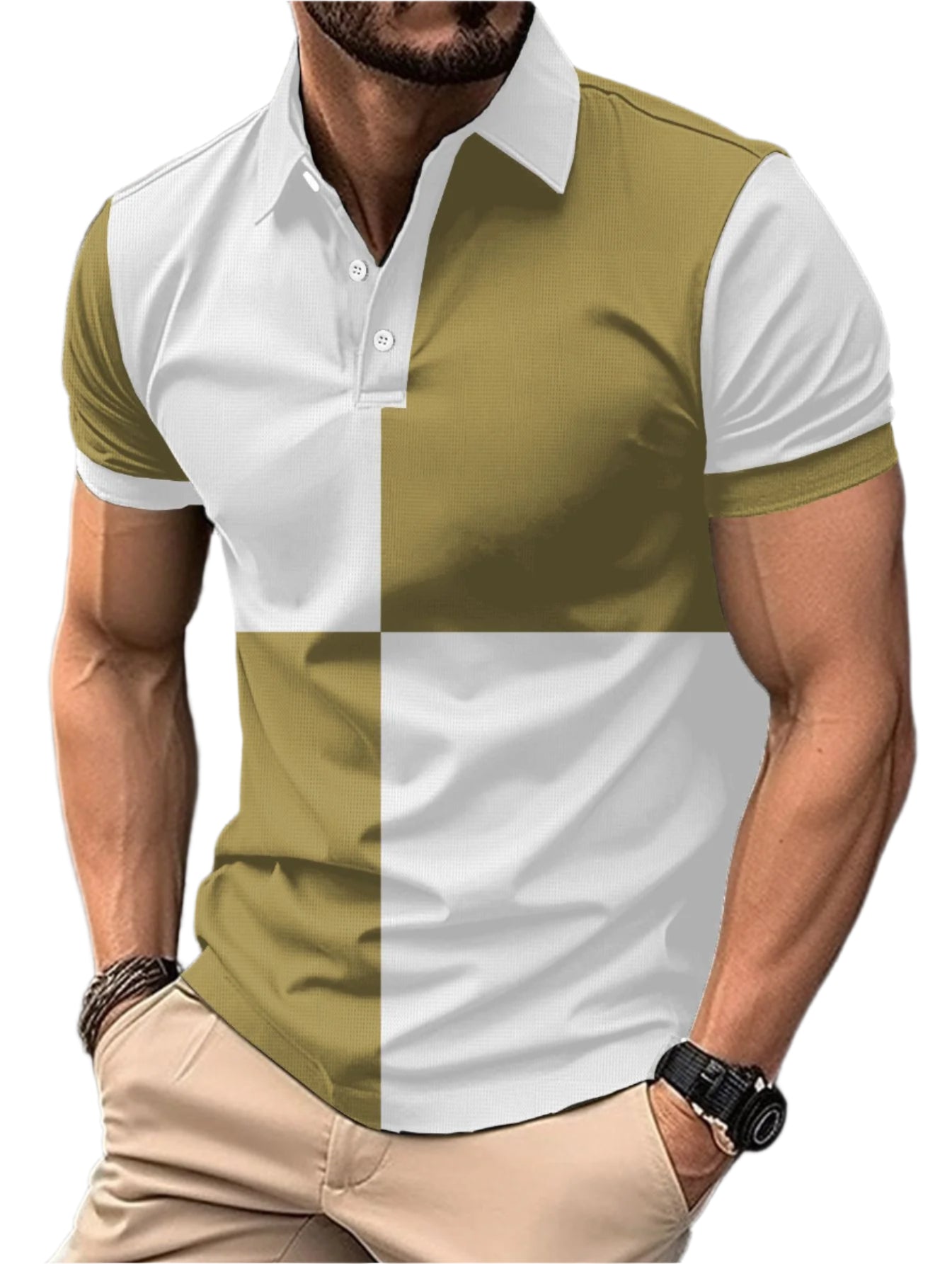 Men's Color Block Polo Shirt