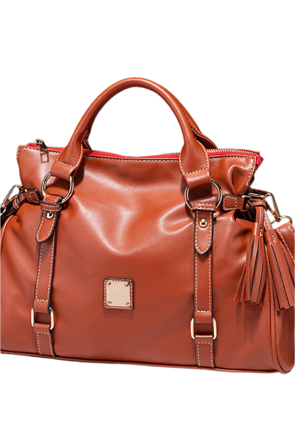 PU Leather Handbag with Tassels