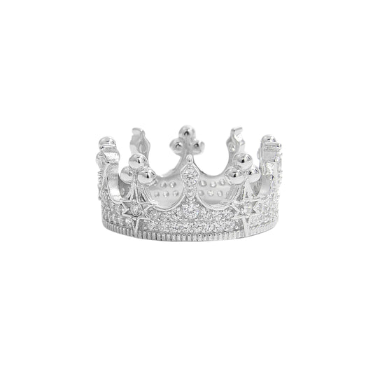 Crown Shape Zircon 925 Sterling Silver Ring
