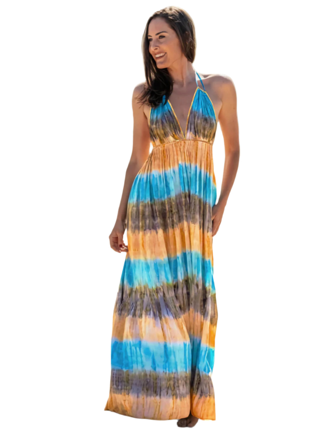 Tie-Dye Halter Neck Dress