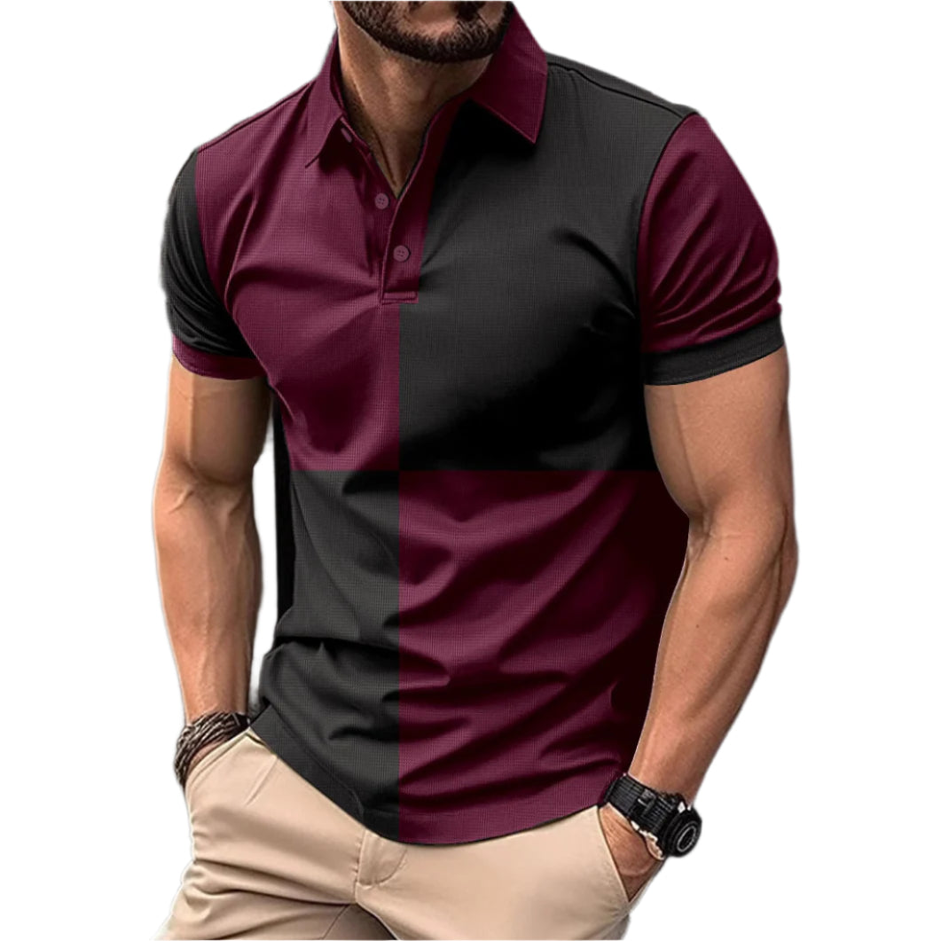 Men's Color Block Polo Shirt