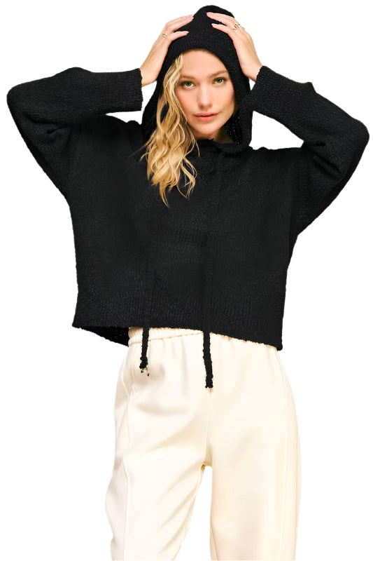 Davi & Dani Drop Shoulder Long Sleeve Hooded Sweater