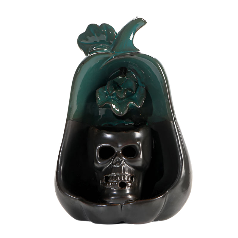 Purple Clay Reverse Flow Squash with Skull Incense Burner