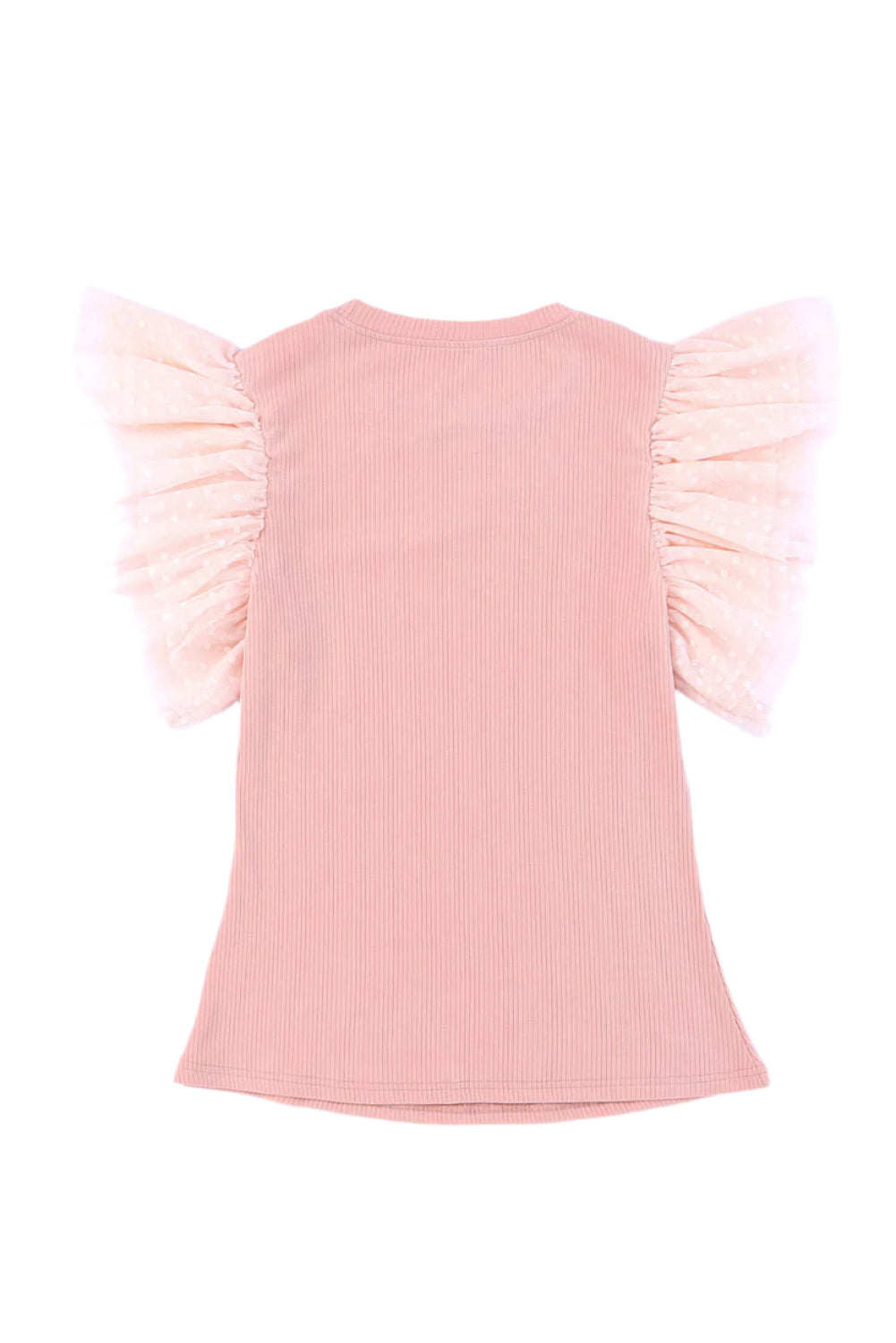 Ruffled Round Neck Cap Sleeve Blouse