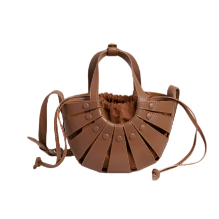 Cowhide Leather Basket Style Tote