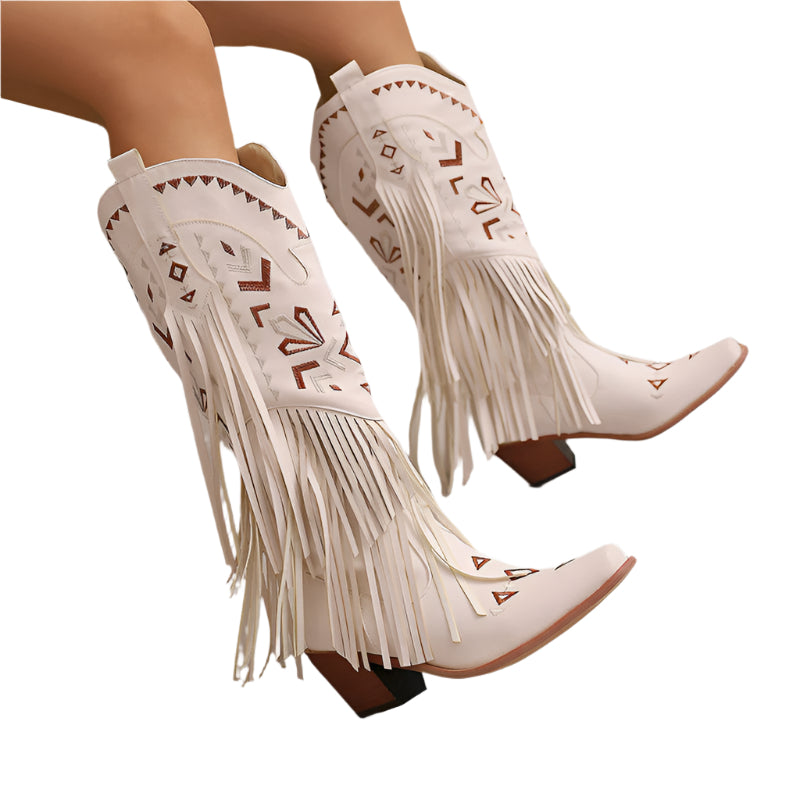 PU Leather Tassel Boots