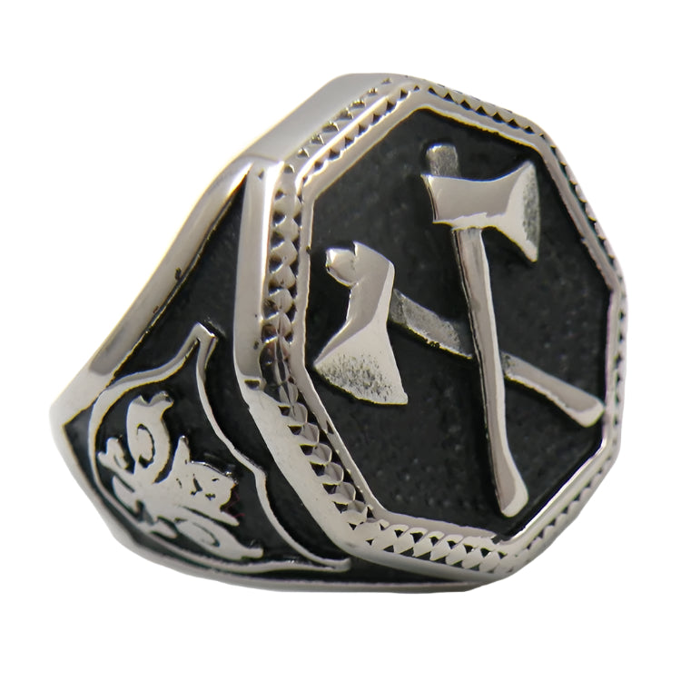 Stainless Steel Double Axe Ring