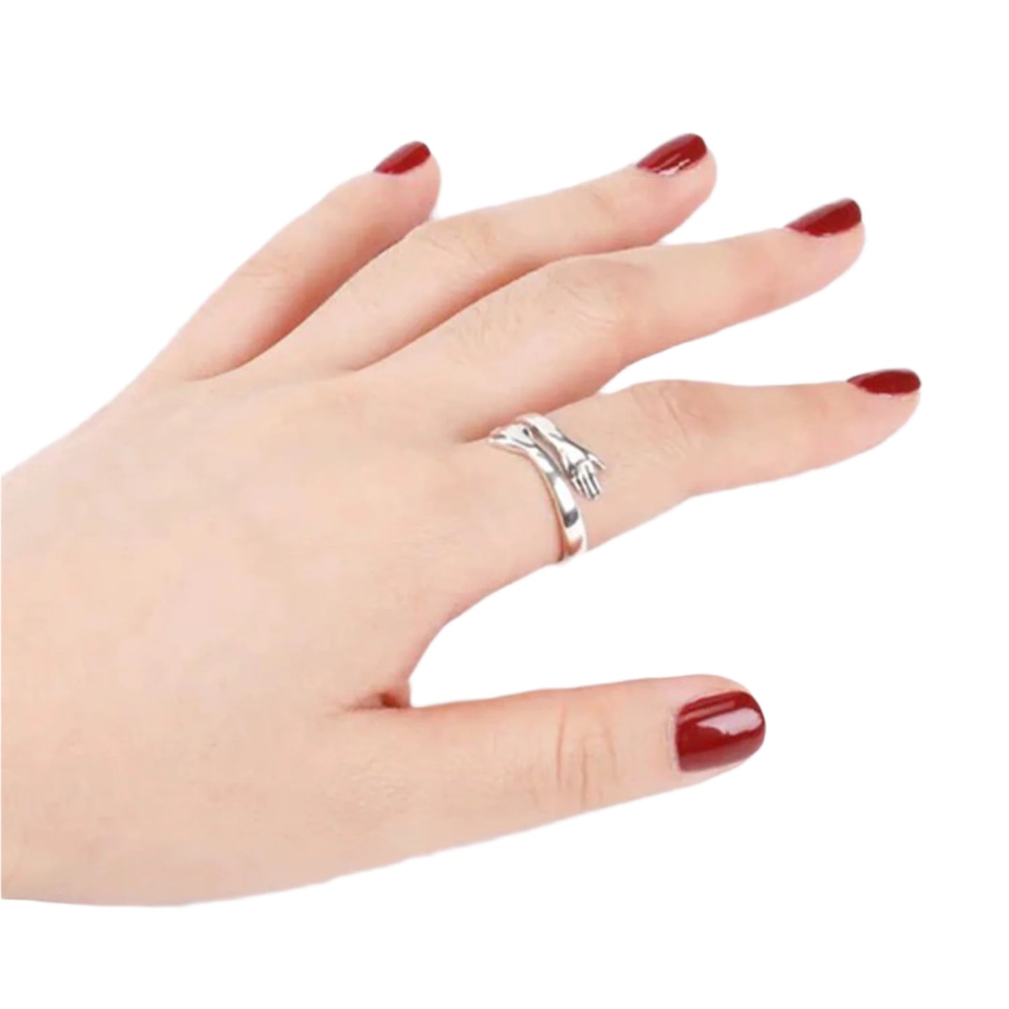 Hug Shape 925 Sterling Silver Bypass Ring