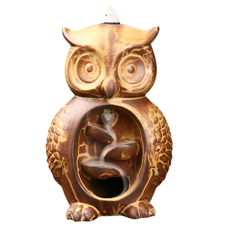 Ceramic Backflow Owl Incense Burner