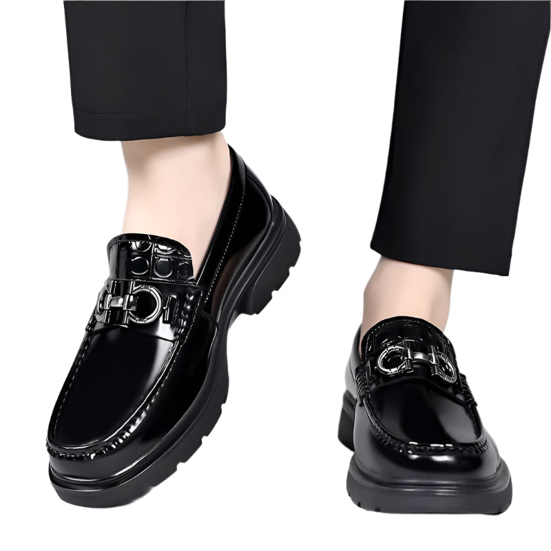 Men's Embellished Cowhide Leather Loafers