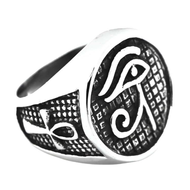 Eye of Horus Ankh Stainless Steel Ring