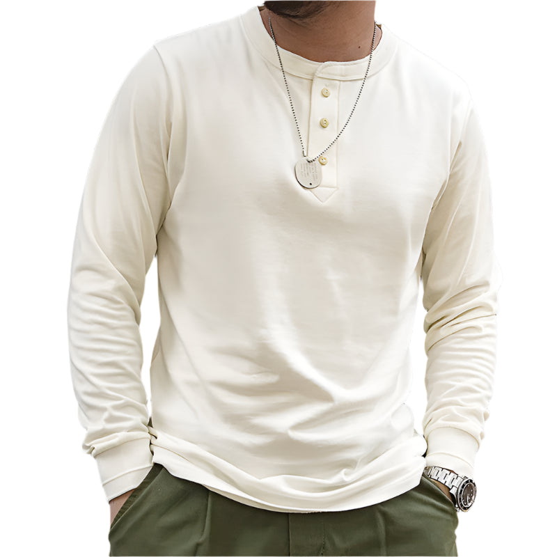 Men's Long Sleeve Thick Cotton T-Shirt