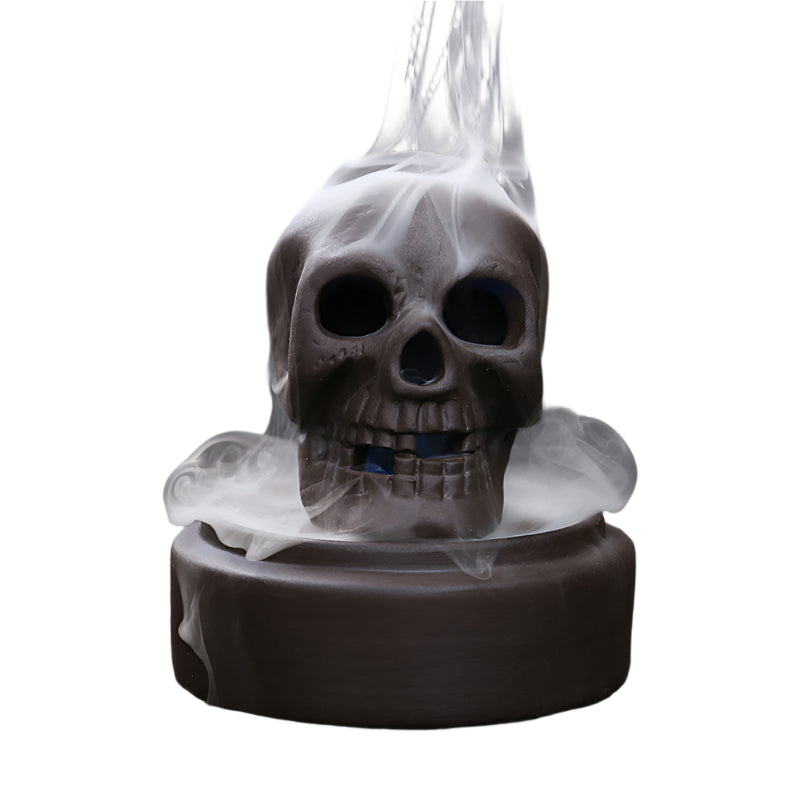 Ceramic Backflow Skull Incense Burner