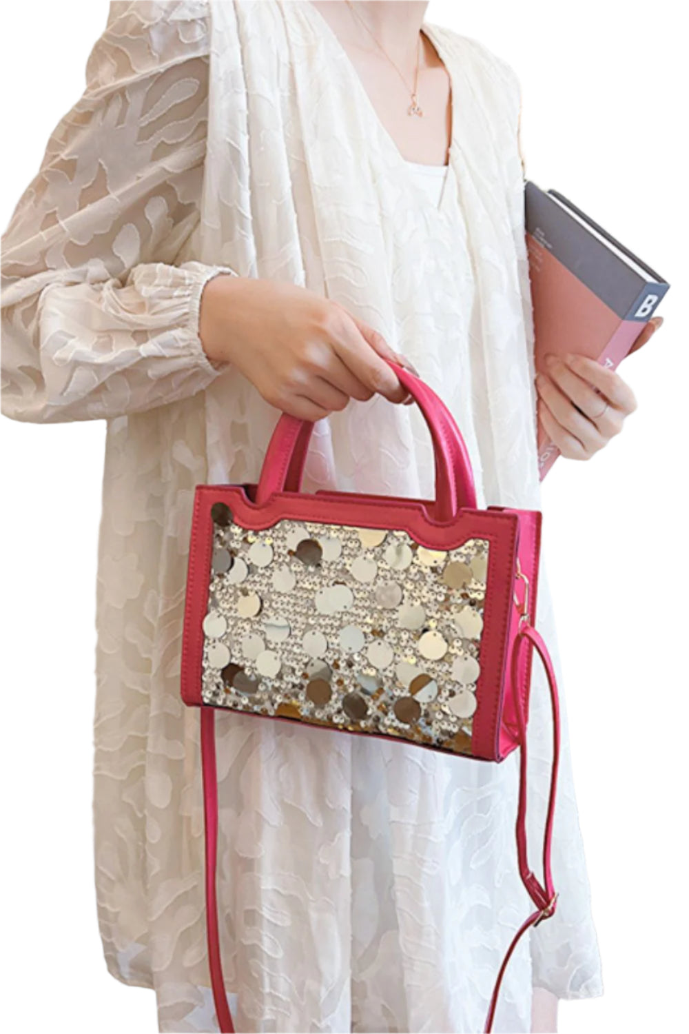 PU Leather Sequin Handbag