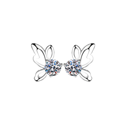 1 Carat Moissanite Butterfly Shape Earrings