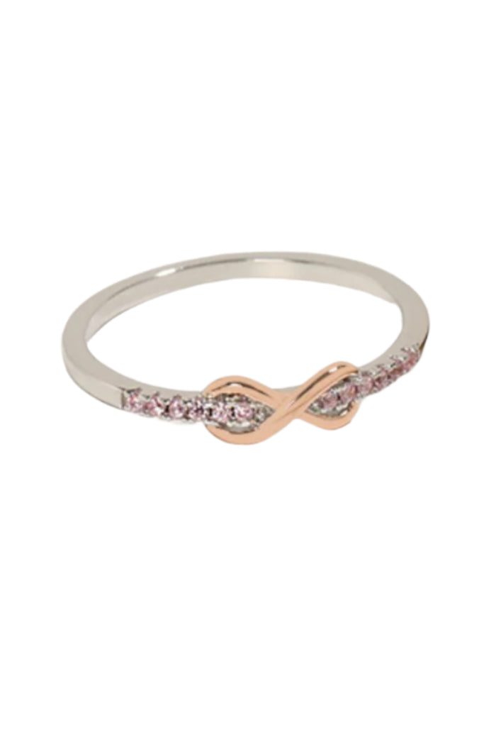 925 Sterling Silver Inlaid Zircon Infinity Symbol Ring