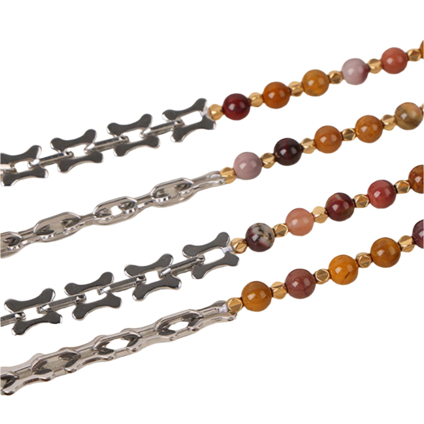 Titanium Steel Egg Yolk Jasper Crystal Necklace