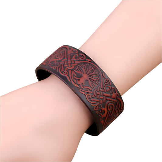 Yggdrasil Leather Cuff Bracelet